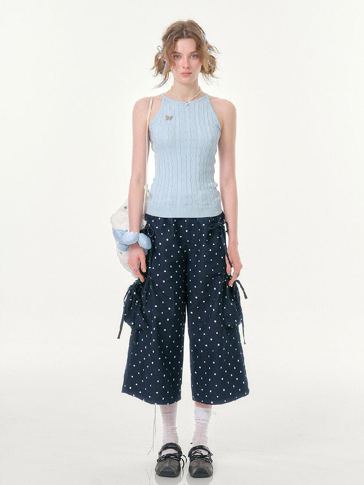 Dark Blue Polka Dot Casual Pants【s0000016603】