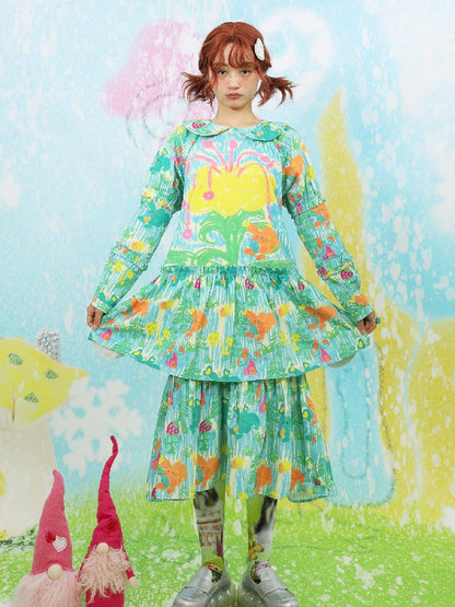 DOLL NECK LOOSE GIRLS DRESS [S0000010729]