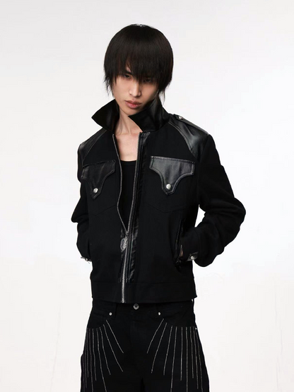 Brushed Patchwork Zipper Jacket【s0000018211】