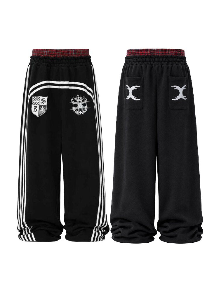Plaid Double Waist Printed Sweatpants【s0000018571】