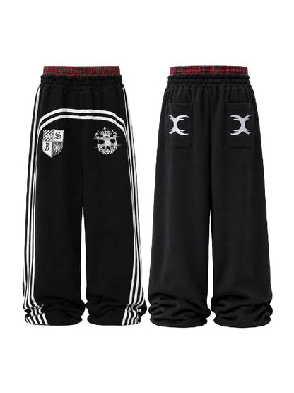 Plaid Double Waist Printed Sweatpants【s0000018571】