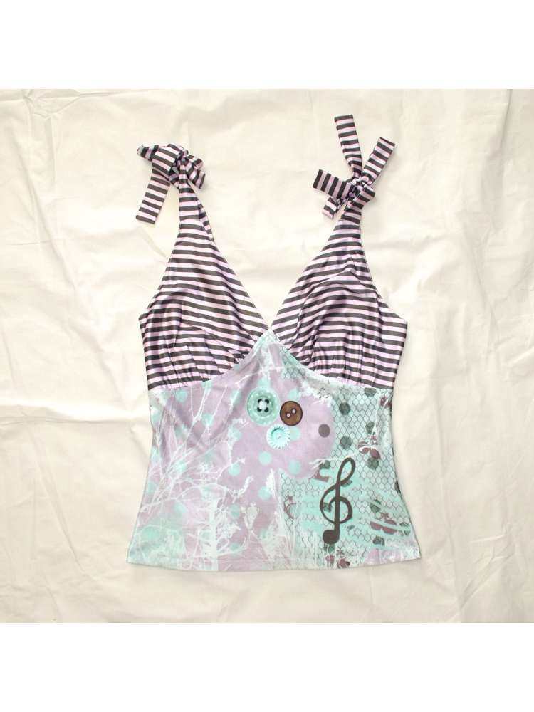 Striped Lace Up Vest Suspender【s0000015204】