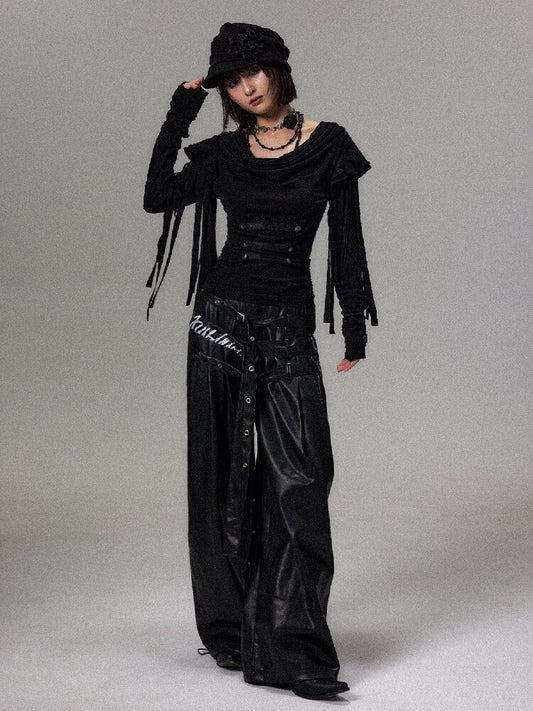Palace Tassel Fake Two Piece Top【s0000018496】