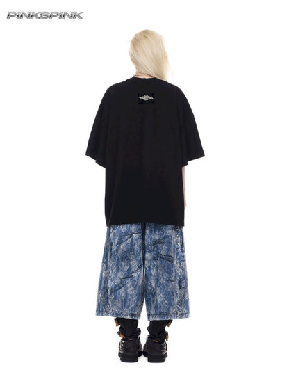 Genderless denim 8-inch shorts【s0000012982】