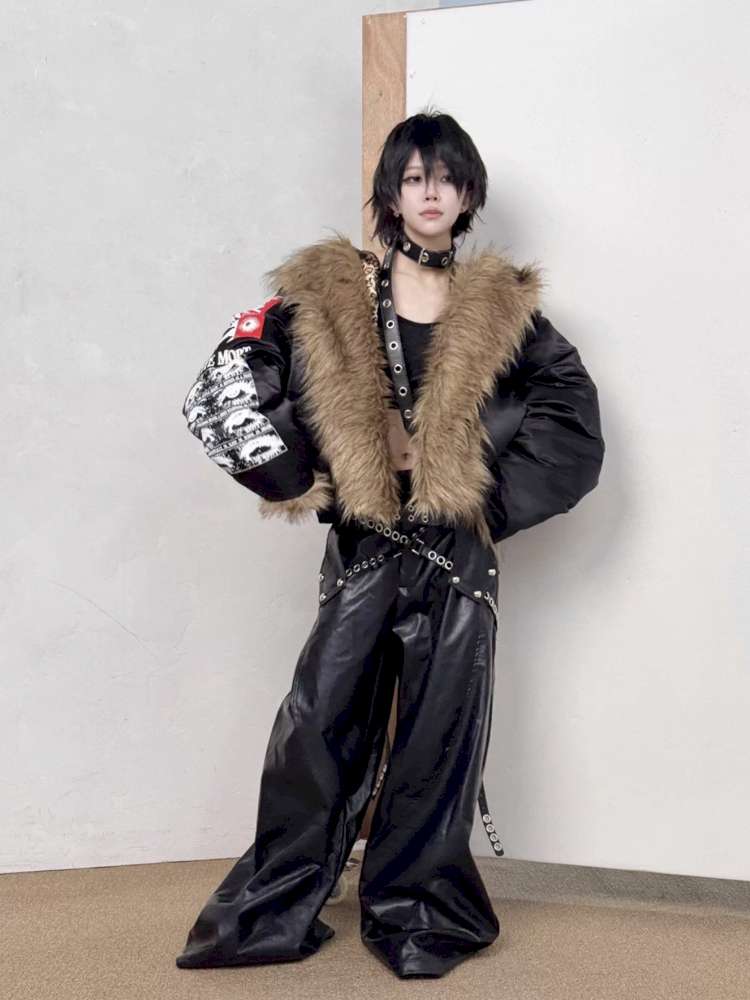 Leopard Print Lining Thickened Hooded Coat【s0000014537】