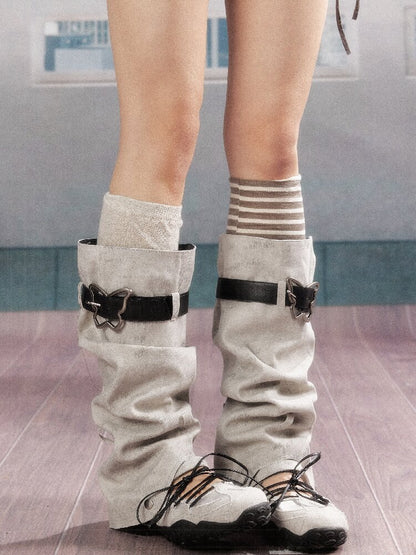 Detachable Leaky Instep Flat Boots【s0000016542】