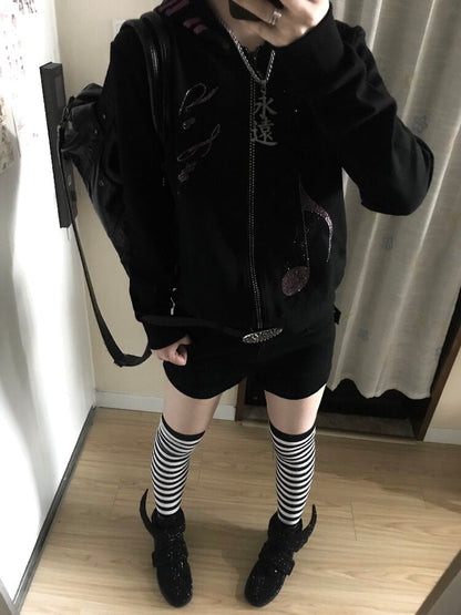 Purple Rhinestone Piano Key Cardigan【s0000019266】