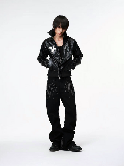 Dark Wind Star Patchwork Zip Jacket【s0000018205】