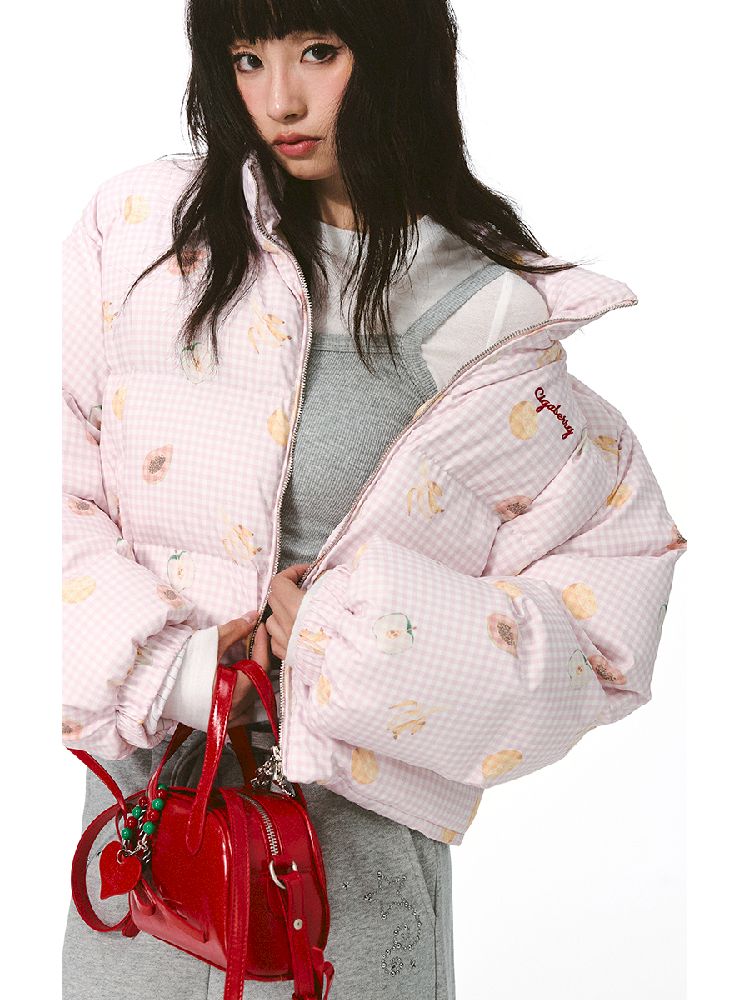 레트로 프린트 코튼 짧은 코트 [S0000011428]