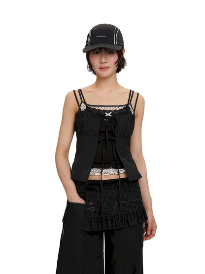 Overlay niche design lace-up camisole【s0000012521】