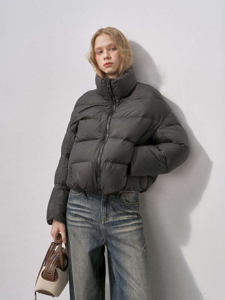 White Duck Down Ribbed Down Jacket【s0000015211】