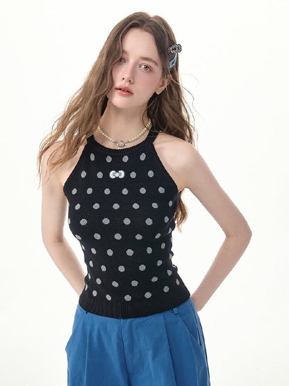 Broken Star Knot Halter Tank Top【s0000017257】