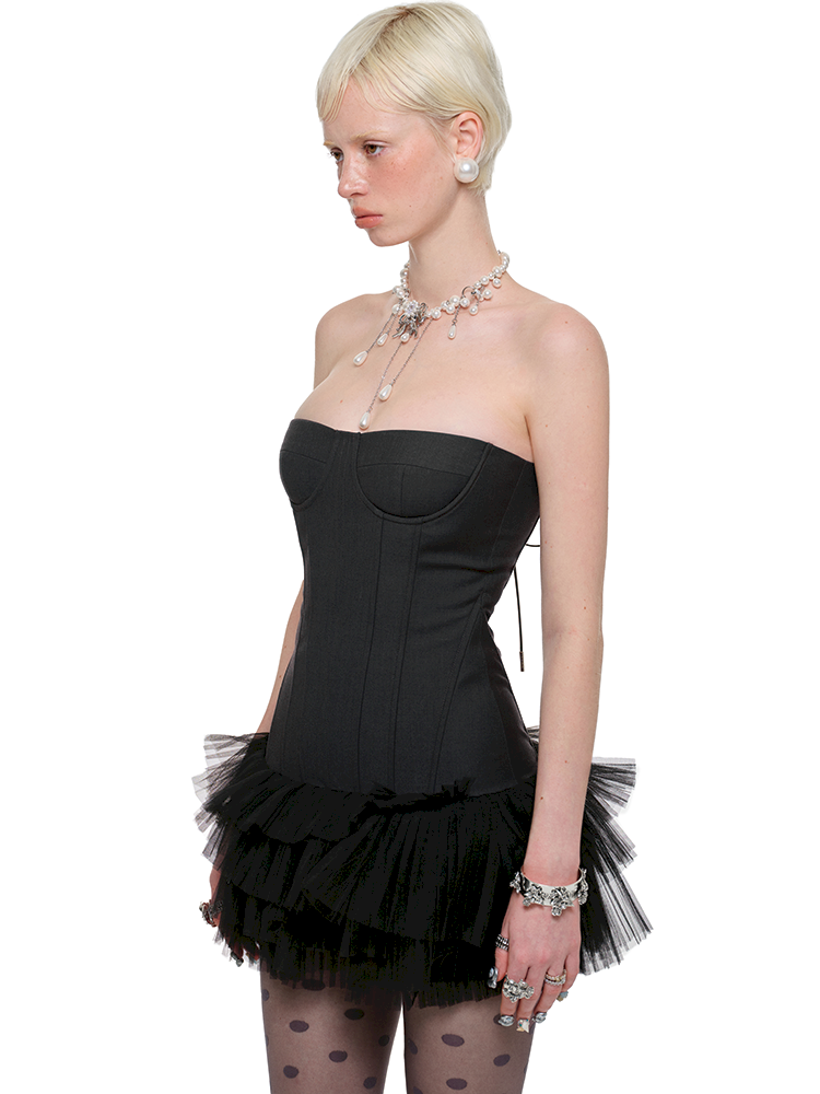 Fishbone Breasted Veil Skirt【s0000011605】