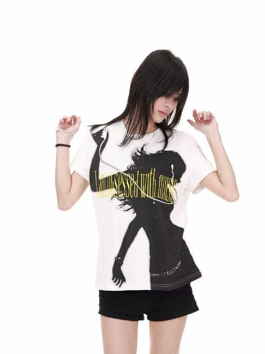 Portrait Embroidery Street Tee【s0000018223】
