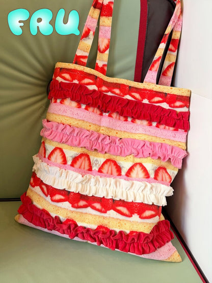 Strawberry Cake Corduroy Bag【s0000015611】