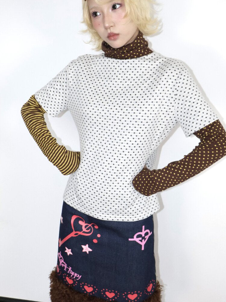 Old Polka Dot Stripe Turtle Top【s0000018671】