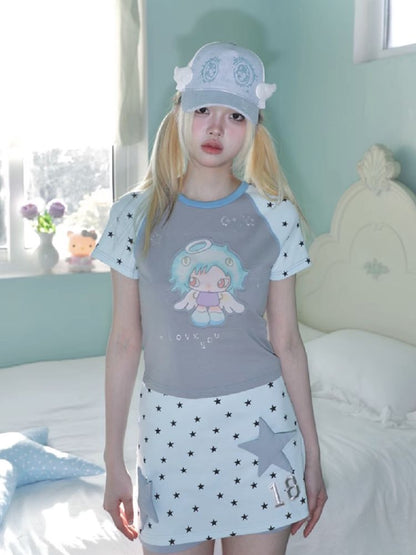 Star Plunge Short Sleeve T-Shirt【s0000012198】