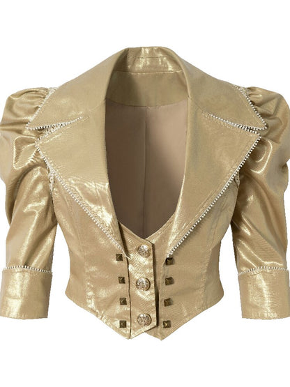 Rock Punk Large Lapel Leather Jacket【s0000015937】