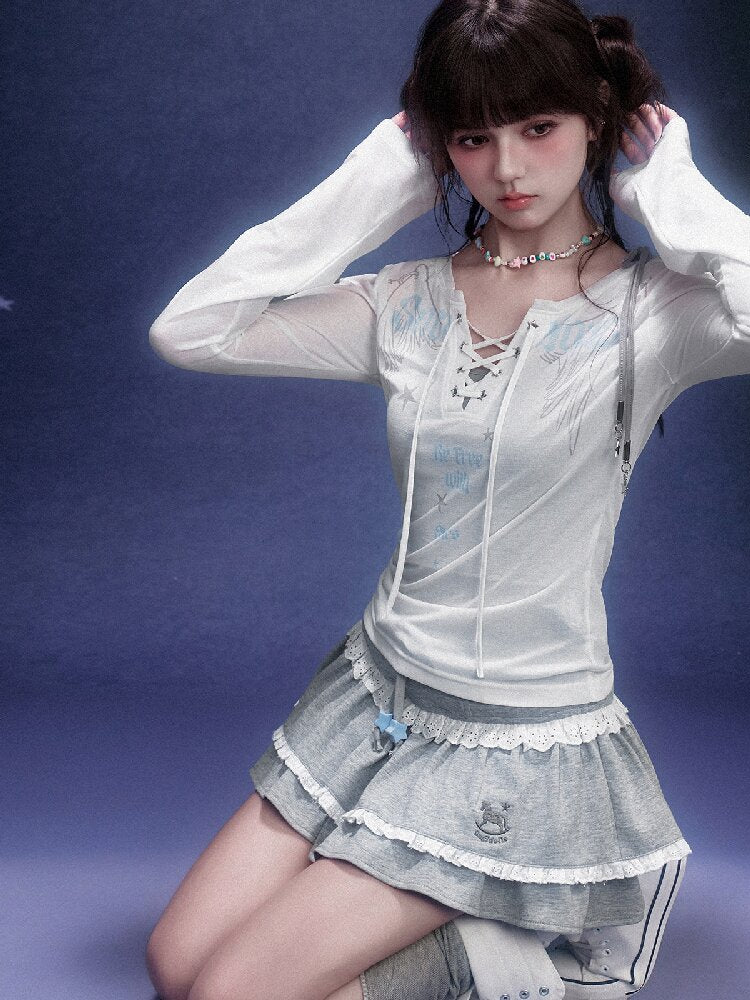 Trojan Horse Embroidered Skirt【s0000015760】