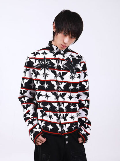 Stand Collar Knitted Cardigan Sweater【s0000018195】