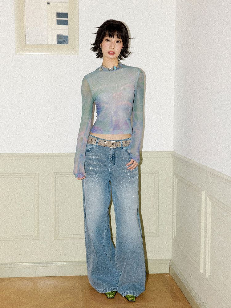 Small fish printing long-sleeved skin jacket【s0000012296】