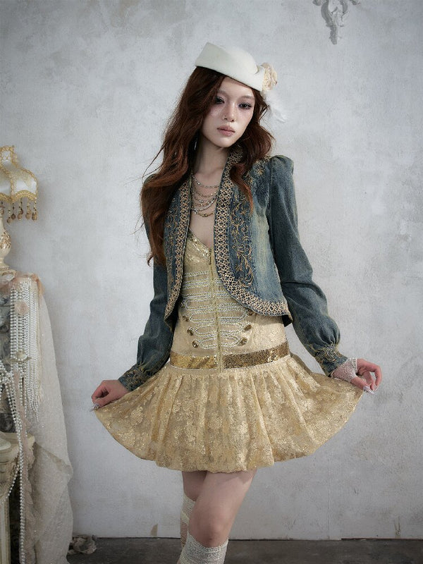 Vintage Court Baroque Denim Jacket【s0000018531】