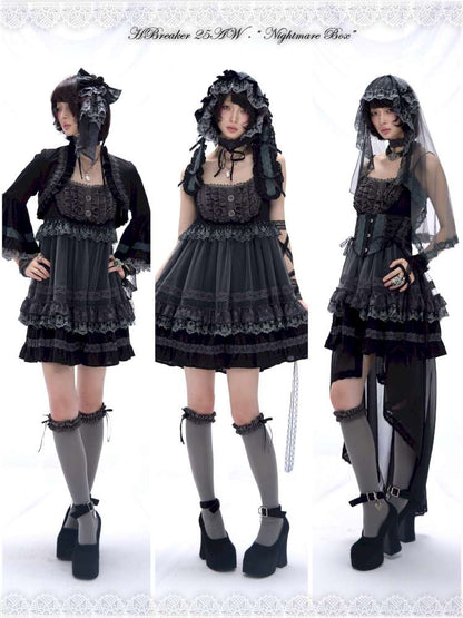 Dark Lolita Lace Mesh Sundress Dress【s0000014684】