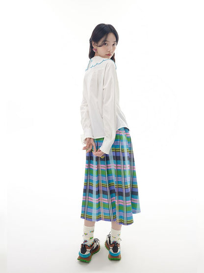 Slim Pleated Long Skirt【s0000011209】