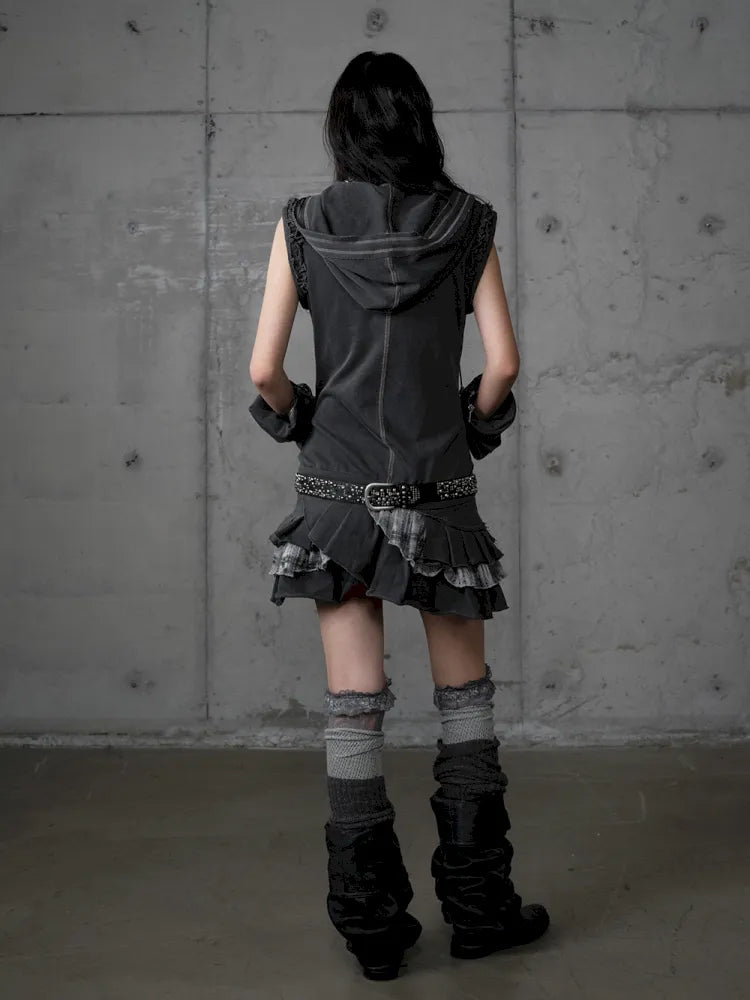 Detachable Hooded Sweatshirt Dress【s0000013943】