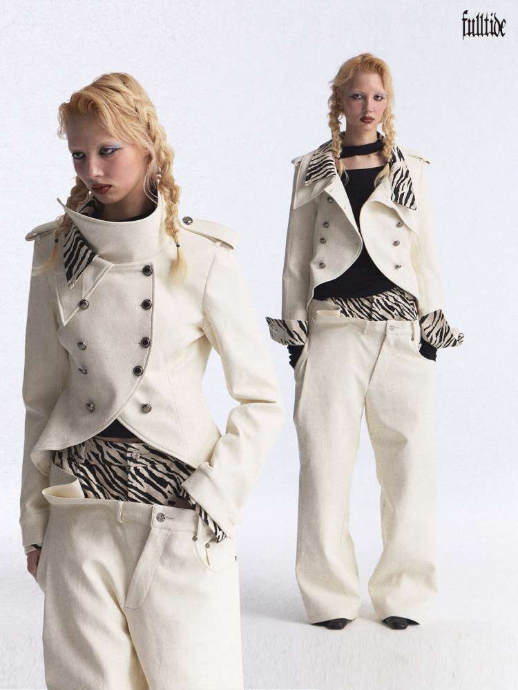 Zebra Stitching Leather Jacket【s0000015391】