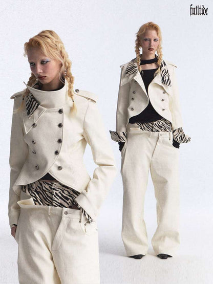 Zebra Stitching Leather Jacket【s0000015391】