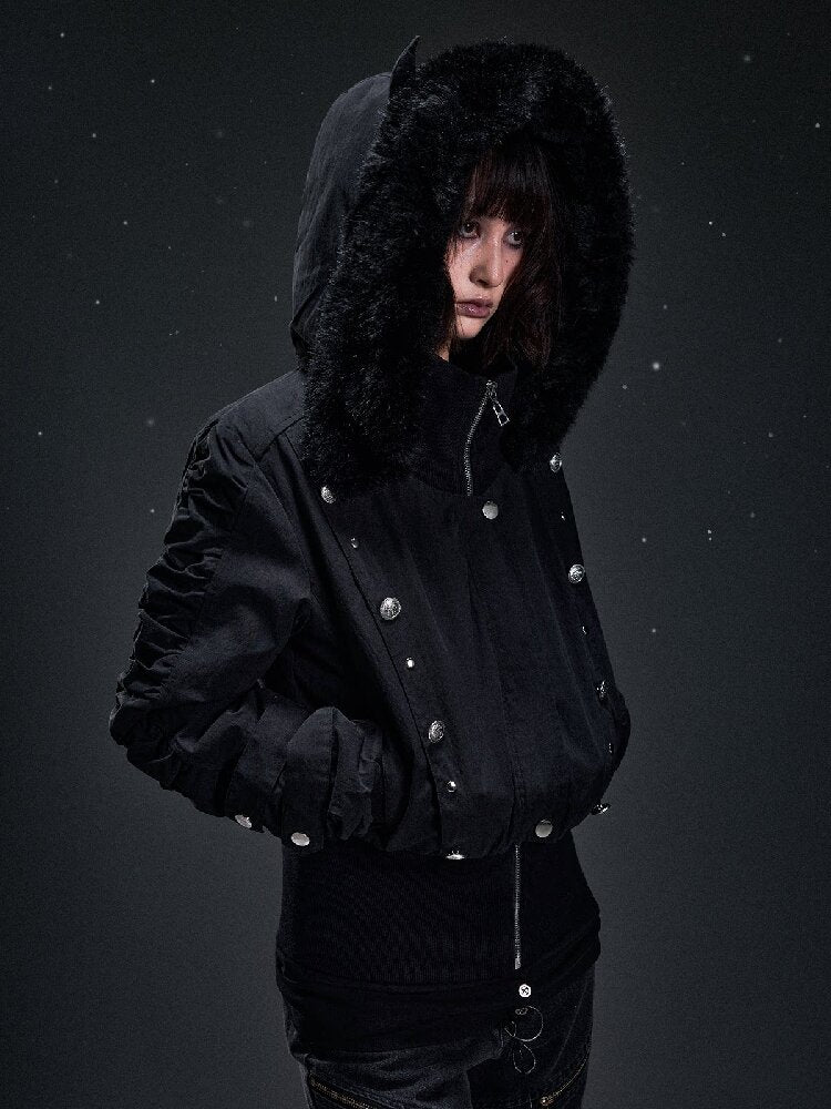 Punk Devil Hooded Eco Fur Coat【s0000019297】