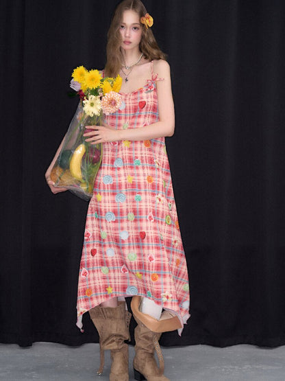 Summer Plaid Fun Print Camisole Dress【s0000016842】