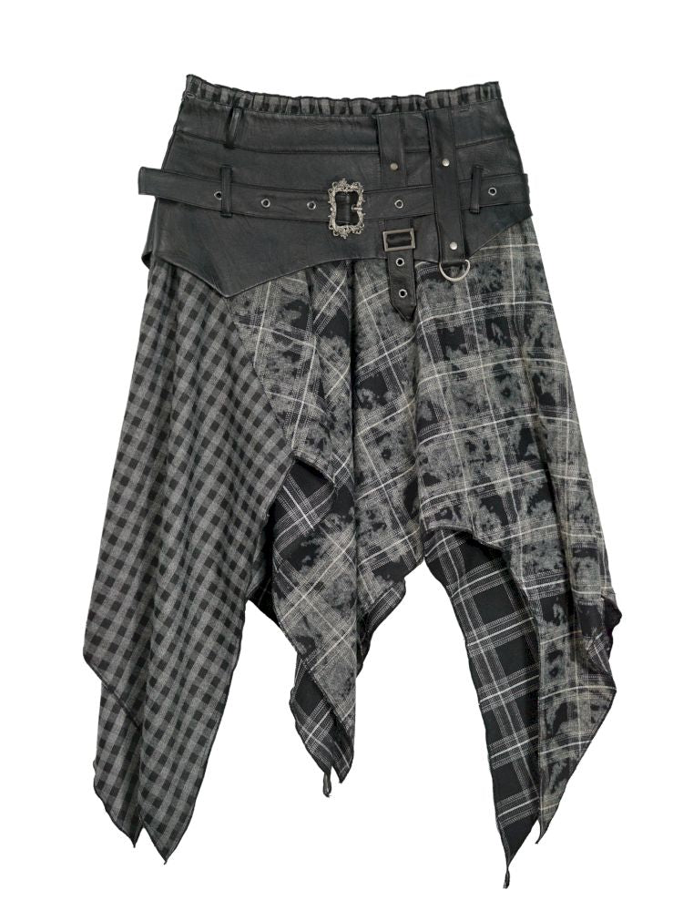 Punk splicing velvet bustier skirt【s0000013886】