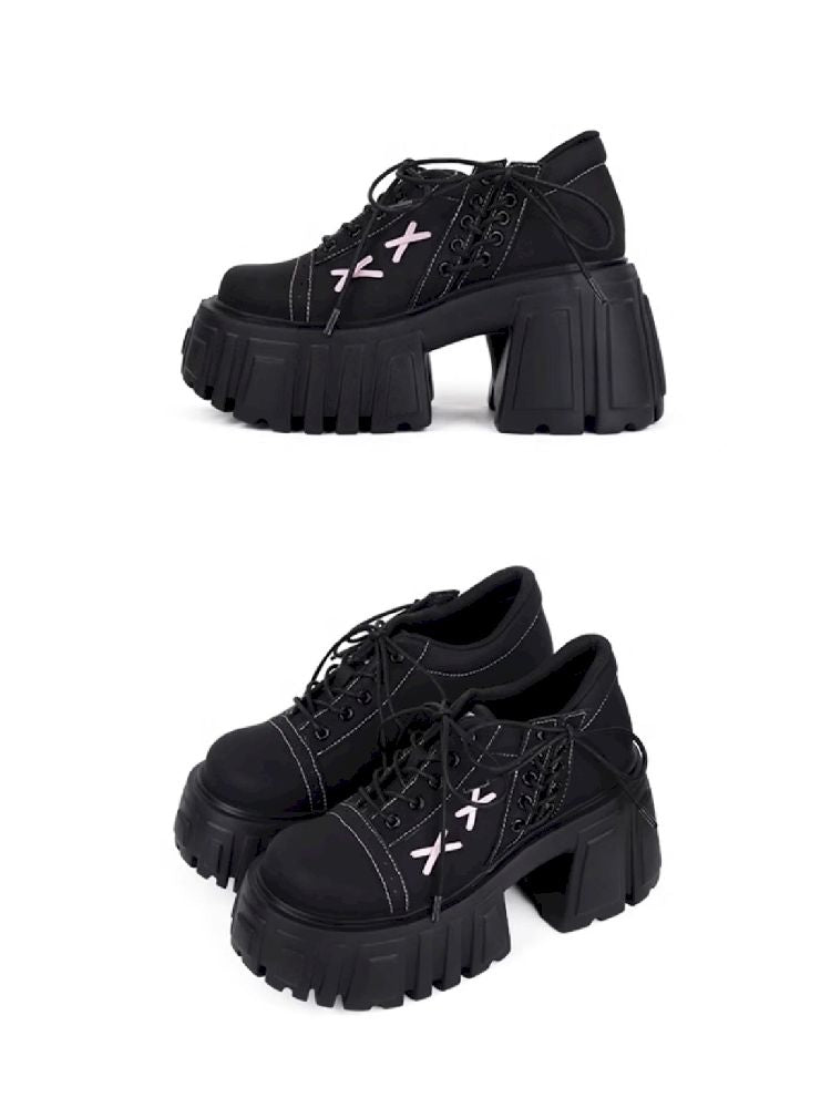 꼭두각시 쇼 [Original] New Girl 's Casual Platform Shoes 2025 다목적 대학 스타일 작은 단일 신발