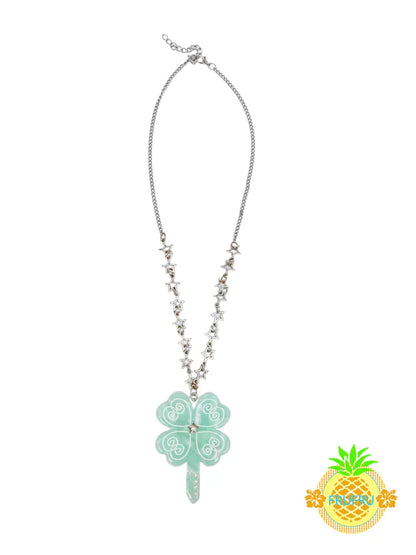 Lucky April Grass Key Pendant Necklace【s0000013939】