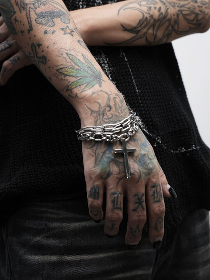 Handmade Heavy Niche Cross Bracelet【s0000018997】