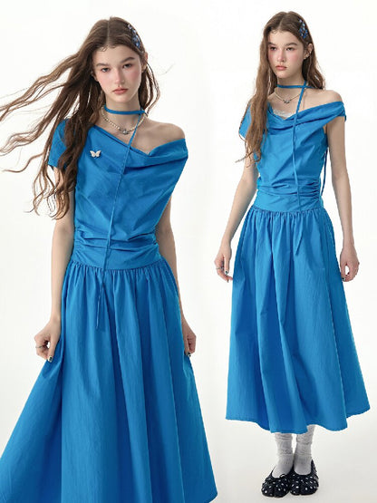 Retro Lazy Waist Cinching Long Dress【s0000017310】