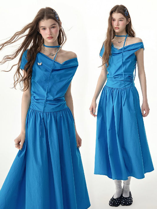Retro Lazy Waist Cinching Long Dress【s0000017310】