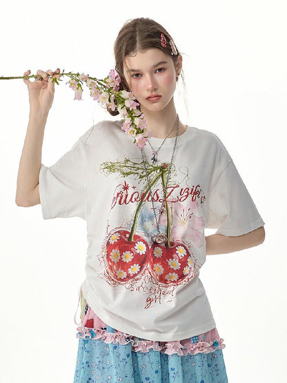 Daisy Cherry Vintage T Shirt【s0000017264】
