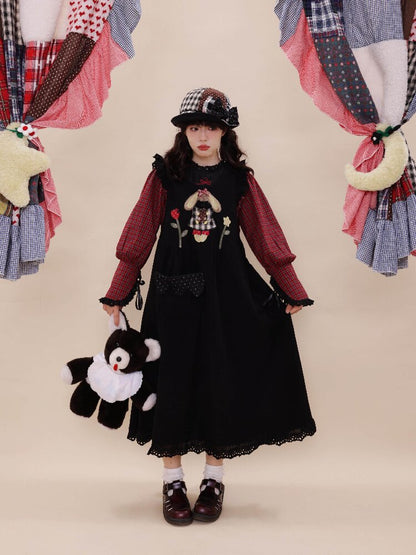 Corduroy Rabbit Strawberry Dress【s0000019288】