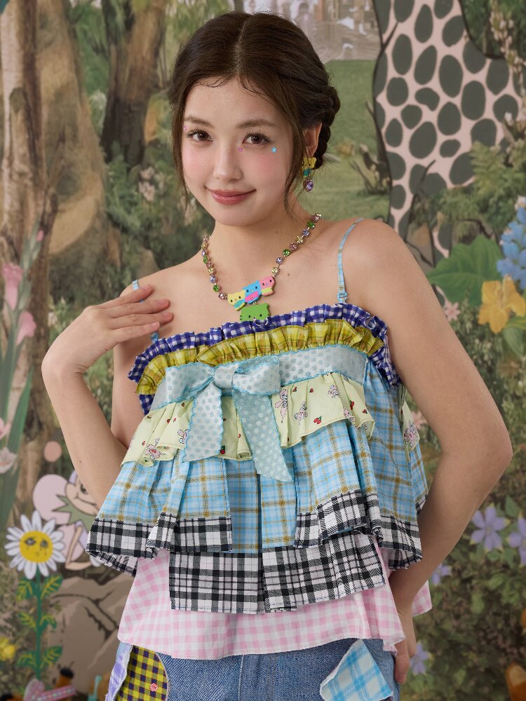 Plaid Bow Camisole Tank Skirt【s0000017118】