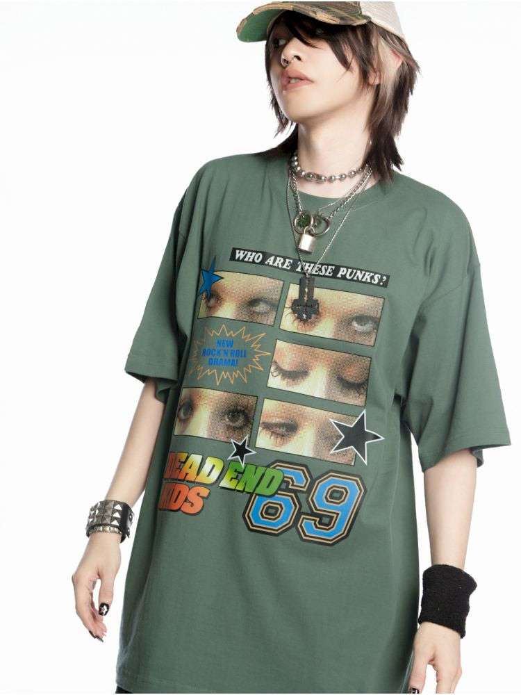 Hip Hop Trend Couple Loose Multicolor T-Shirt【s0000013603】