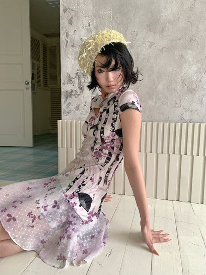 Vintage Pattern Cheongsam Dress【s0000018095】