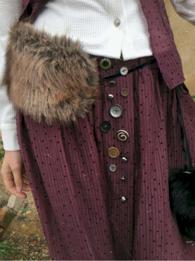 Button Vintage Polka Dot Chiffon Skirt【s0000014901】