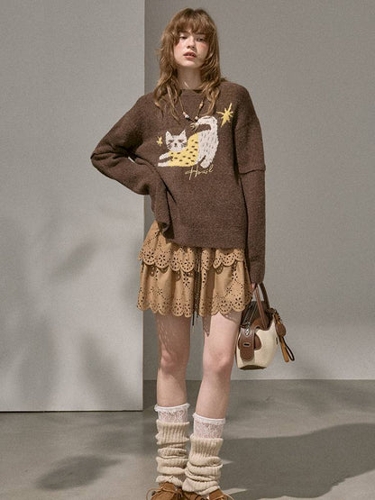 Long-Sleeve Pullover Knit Sweater【s0000014401】