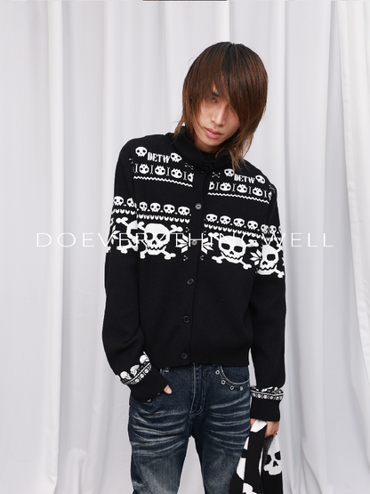 Skull Jacquard Turtleneck Zip Cardigan【s0000019121】