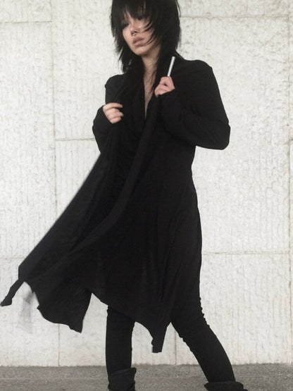 Stretched Lyocell Swaying Collar Cardigan【s0000019002】