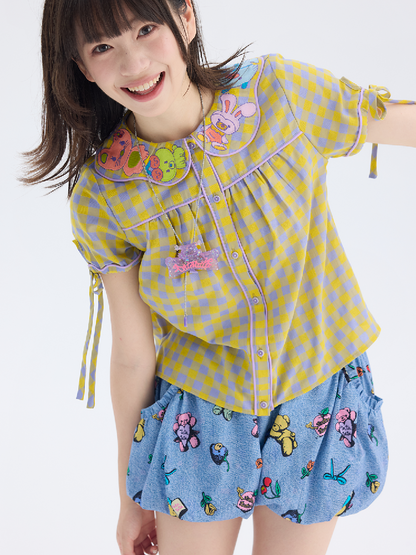 Animal Embroidered Doll Collar Shirt【s0000017695】