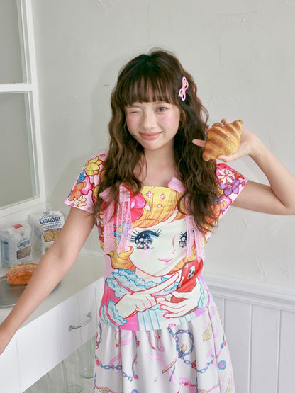 Beautiful girl pattern short-sleeve【s0000012756】